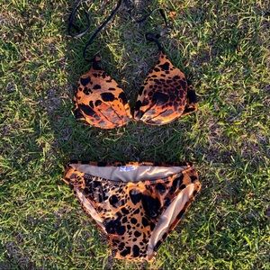 Y2K Shimmery Leopard Bikini